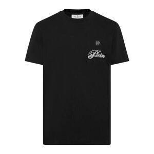 PHILIPP PLEIN Graphic Print Crew Neck T-Shirt Men BLACK T-Shirts